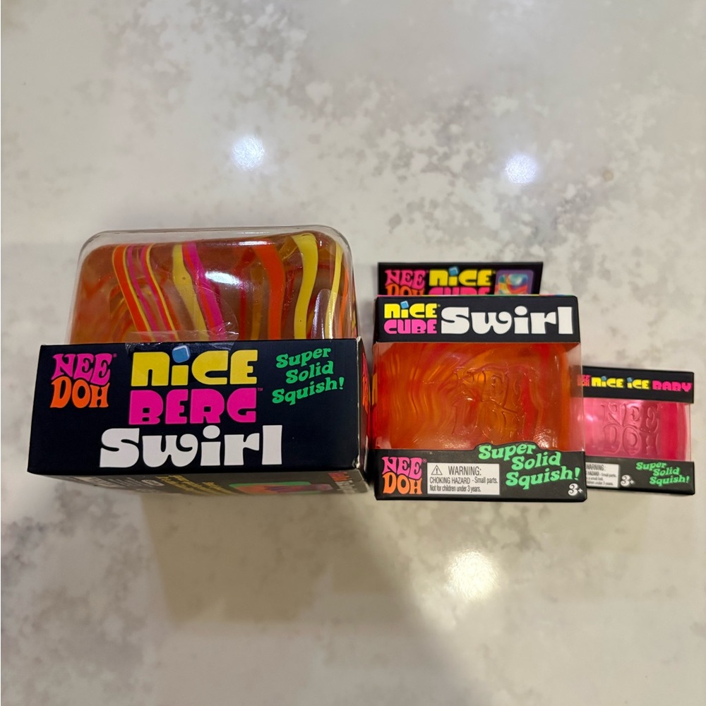 NeeDoh Nice Berg Swirl Squish Toy trio! - Picture 2 of 4